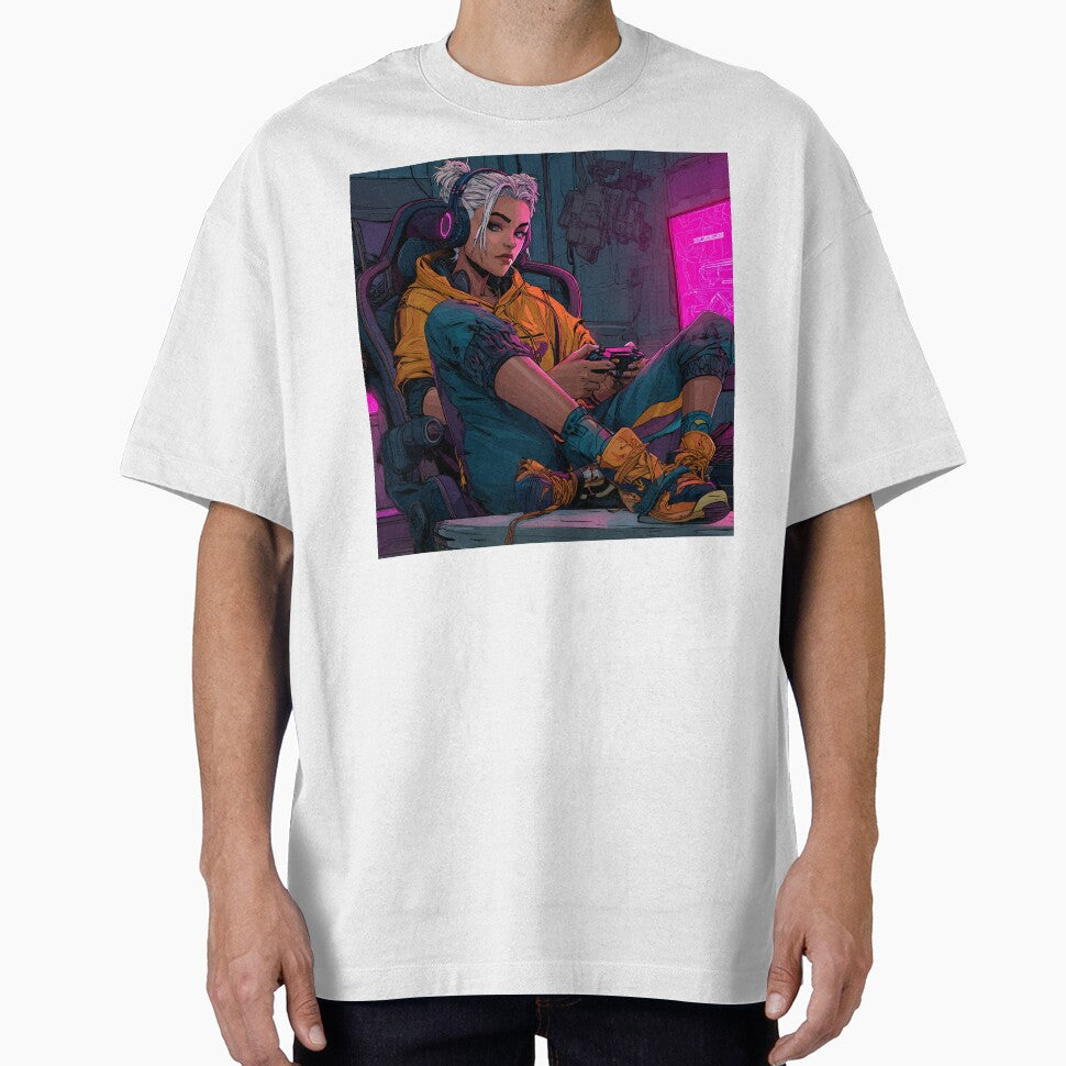 Gaming girl in retro style by lssquare - Adult & Kids T-Shirts, Sweatshirts & Hoodies apparel design preview 1