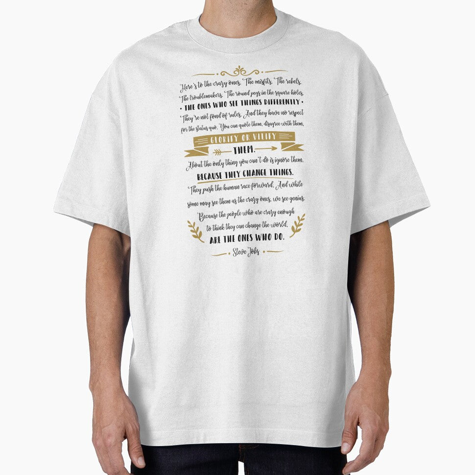 Steve Jobs Quote, Here's to the crazy ones by - Adult & Kids T-Shirts, Sweatshirts & Hoodies apparel design preview 1