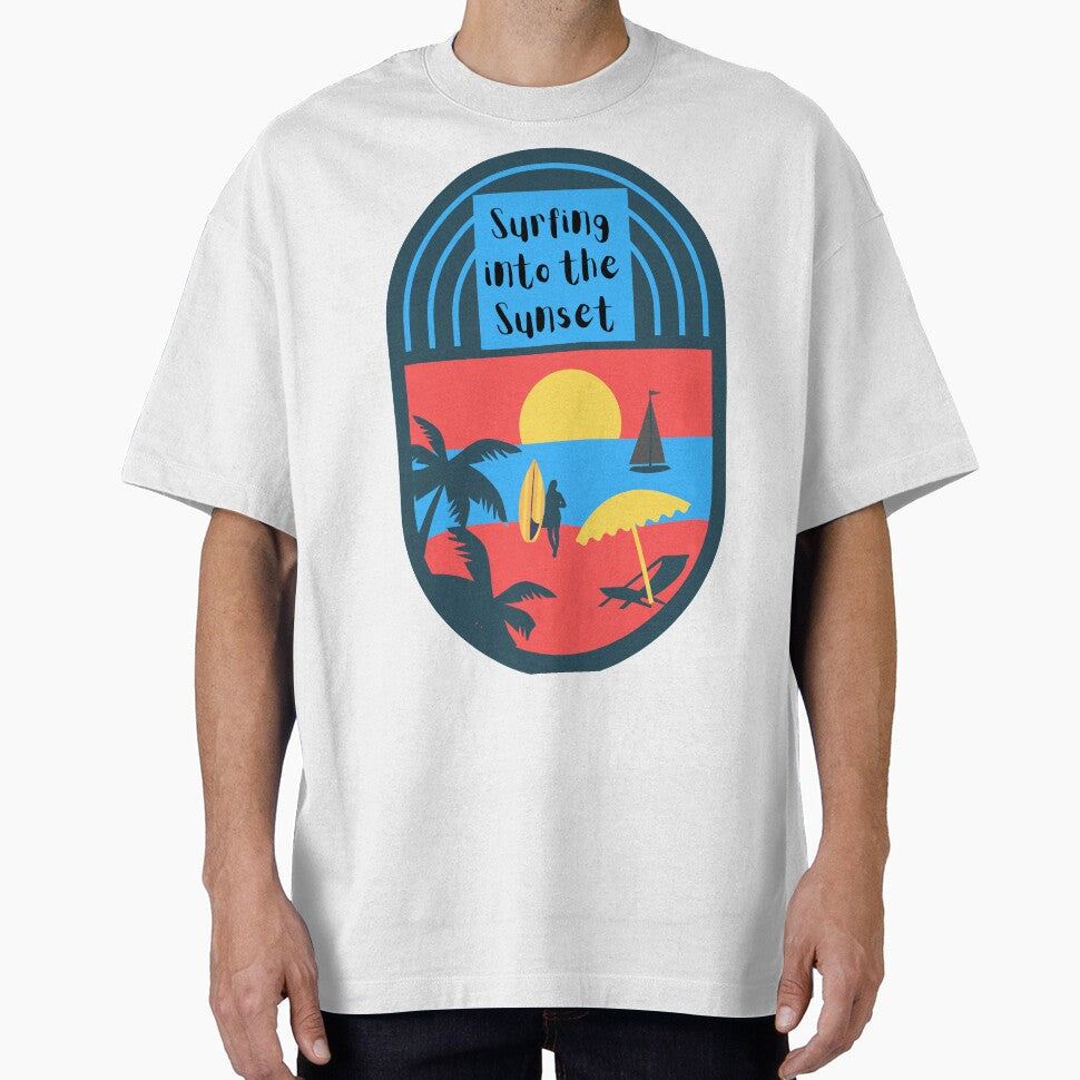 Surfing into the Sunset by TIPJ - Adult & Kids T-Shirts, Sweatshirts & Hoodies apparel design preview 1