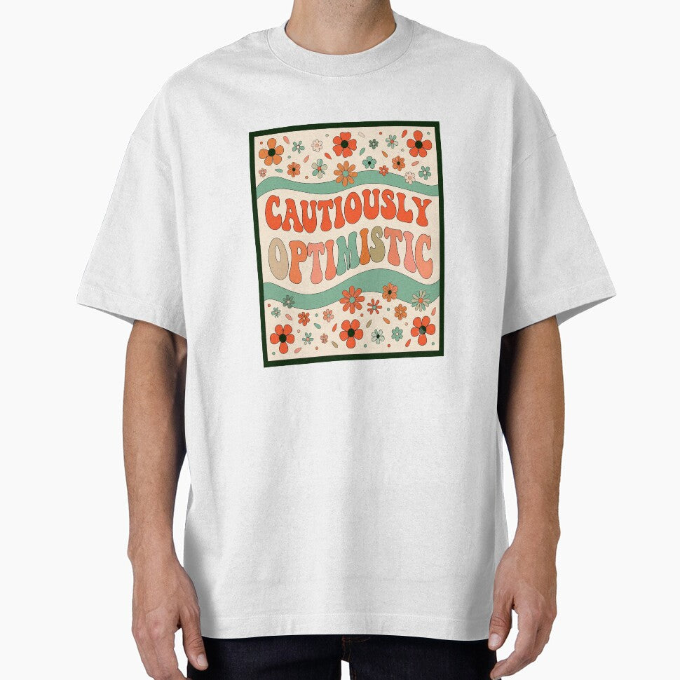 Cautiously Optimistic Retro 70s Flower Power by - Adult & Kids T-Shirts, Sweatshirts & Hoodies apparel design preview 1