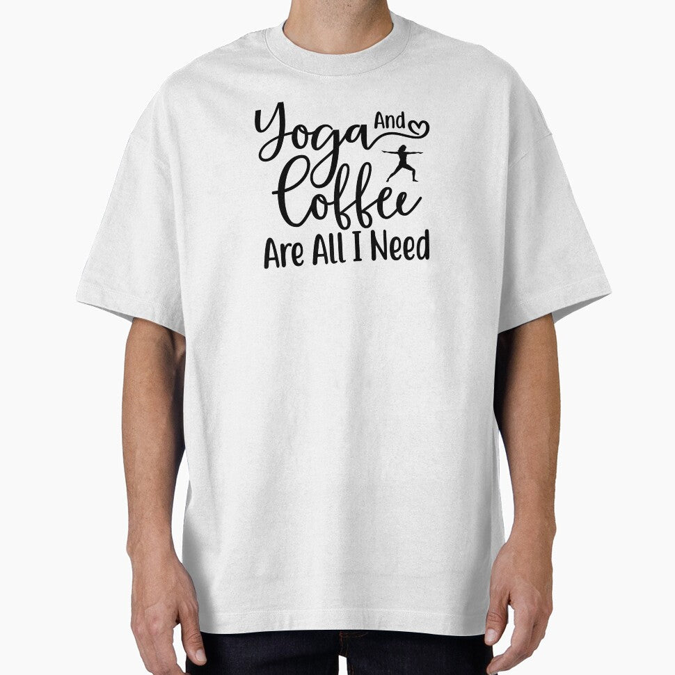Yoga Saying and Coffee Are All I Need Motivational - Adult & Kids T-Shirts, Sweatshirts & Hoodies apparel design preview 1