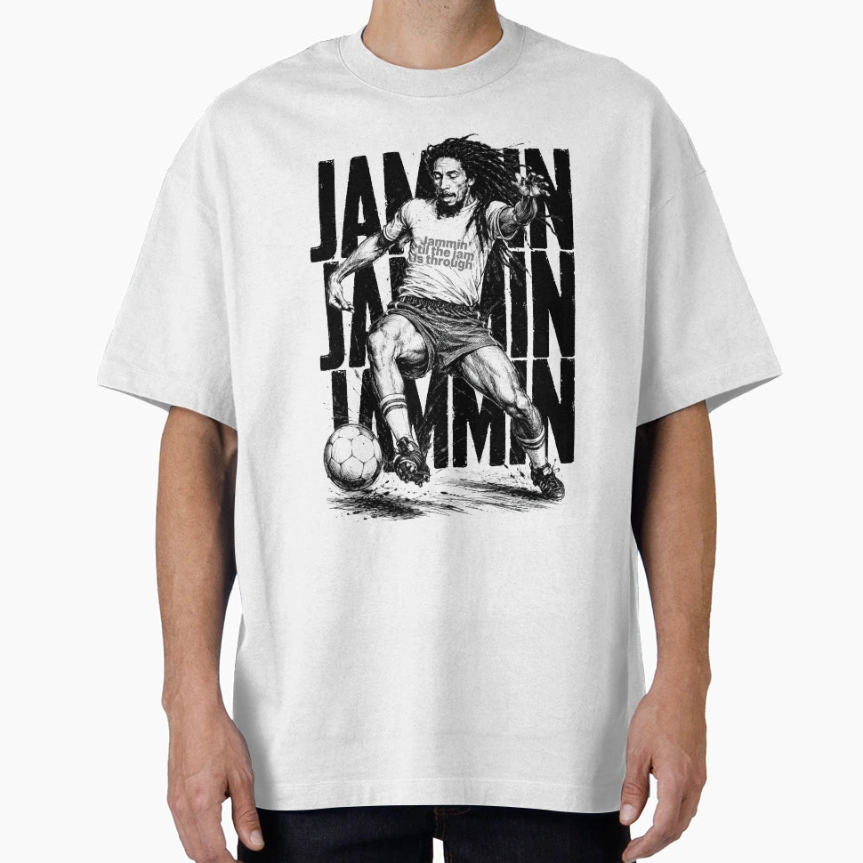 Bob Marley Football T-Shirt - Graphic Print Unisex - T-Shirt, Sweatshirt, Hoodie