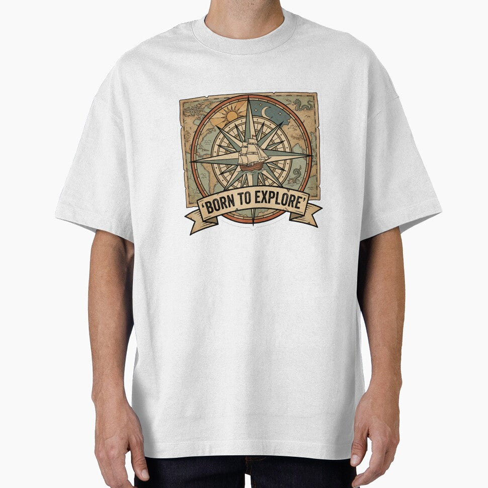 BORN TO EXPLORE by hunteroflions - Adult & Kids T-Shirts, Sweatshirts & Hoodies apparel design preview 1