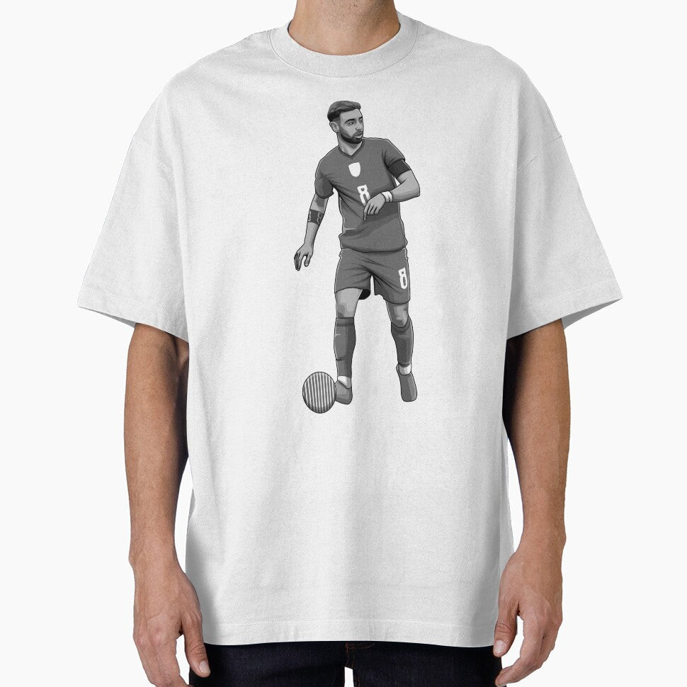 Bruno Fernandes Black and White Version by Aldduardo - Adult & Kids T-Shirts, Sweatshirts & Hoodies apparel design preview 1