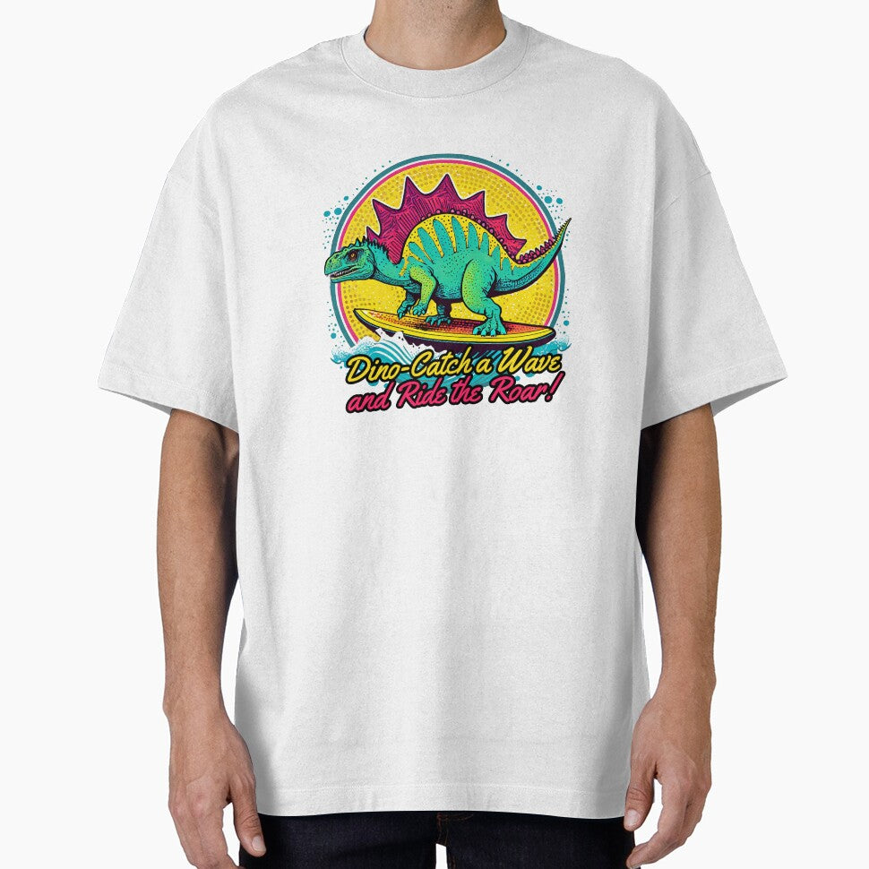 Dinosaur Surfing Funny by SOVA-PR - Adult & Kids T-Shirts, Sweatshirts & Hoodies apparel design preview 1