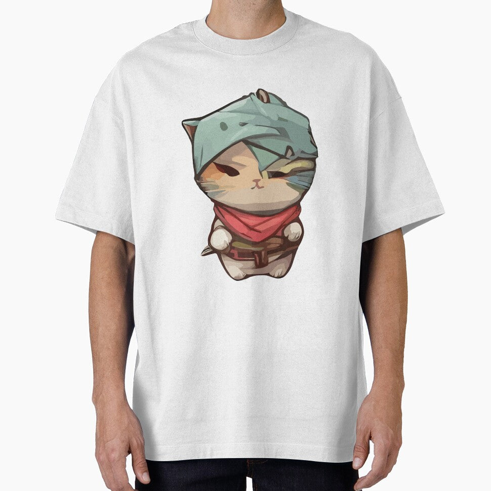 Cute kawaii ninja cat with eyes by DunuStore - Adult & Kids T-Shirts, Sweatshirts & Hoodies apparel design preview 1