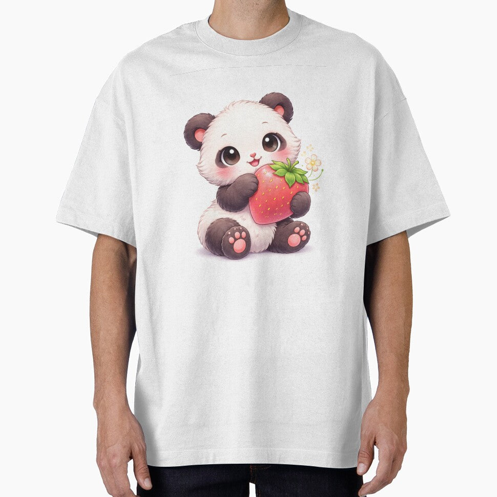 Kawaii Strawberry Panda Cute Fruit Friend by - Adult & Kids T-Shirts, Sweatshirts & Hoodies apparel design preview 1