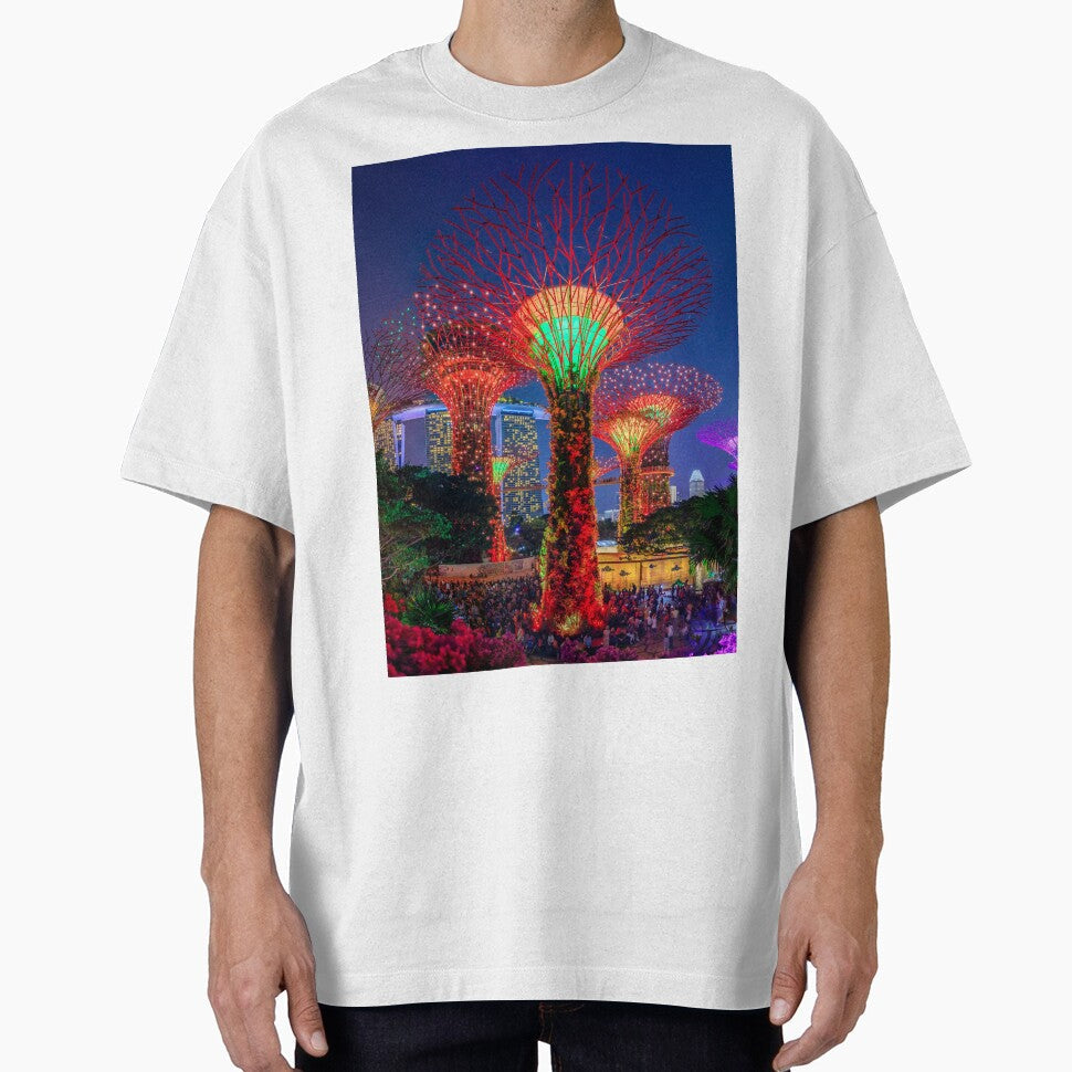 Light show at the Supertree Grove in Singapore - Adult & Kids T-Shirts, Sweatshirts & Hoodies apparel design preview 1