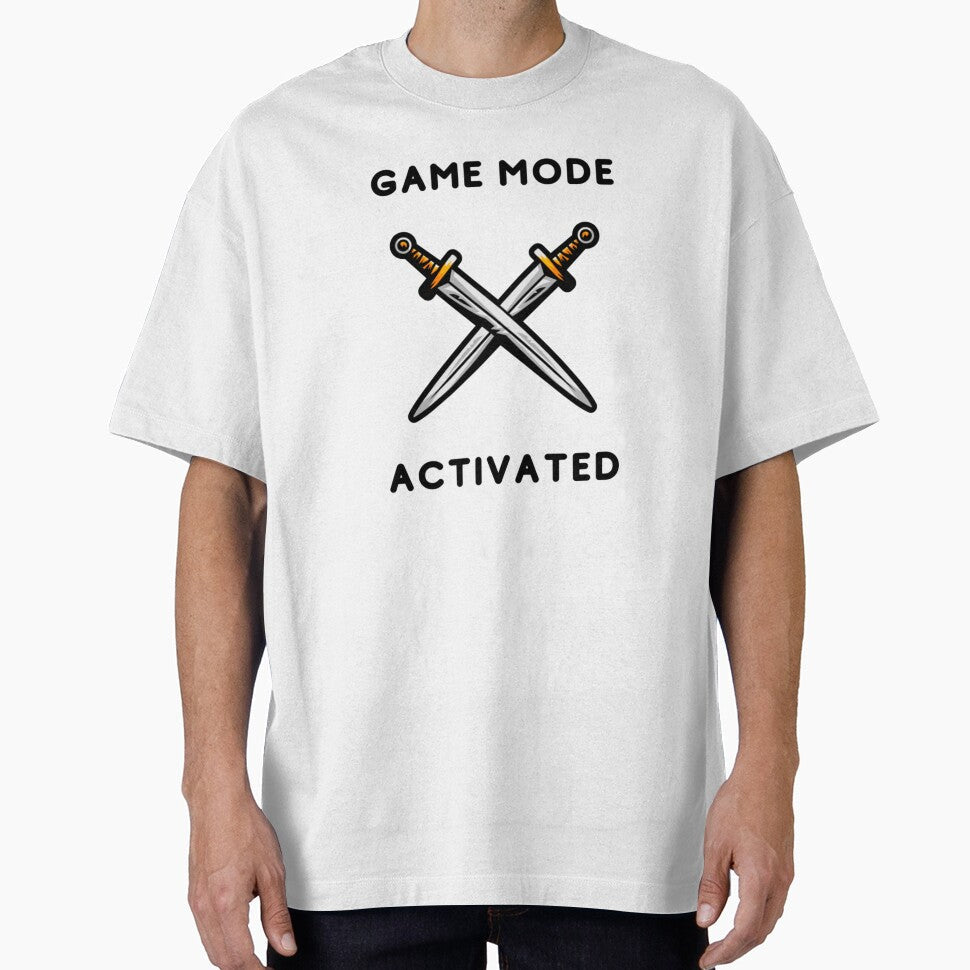 Game mode activated Two crossed blades Text based - Adult & Kids T-Shirts, Sweatshirts & Hoodies apparel design preview 1