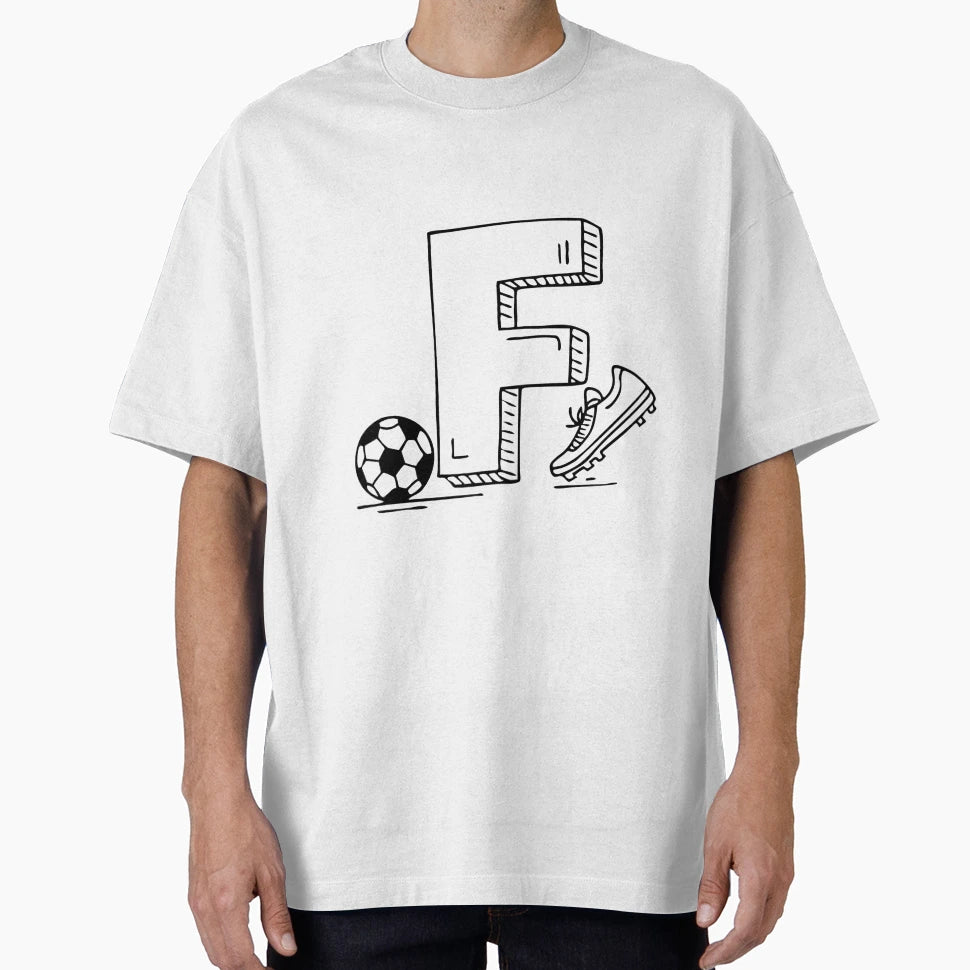 Illustration Letter F Beside T-Shirt - Casual Everyday Wear Men Women - T-Shirt, Sweatshirt, Hoodie