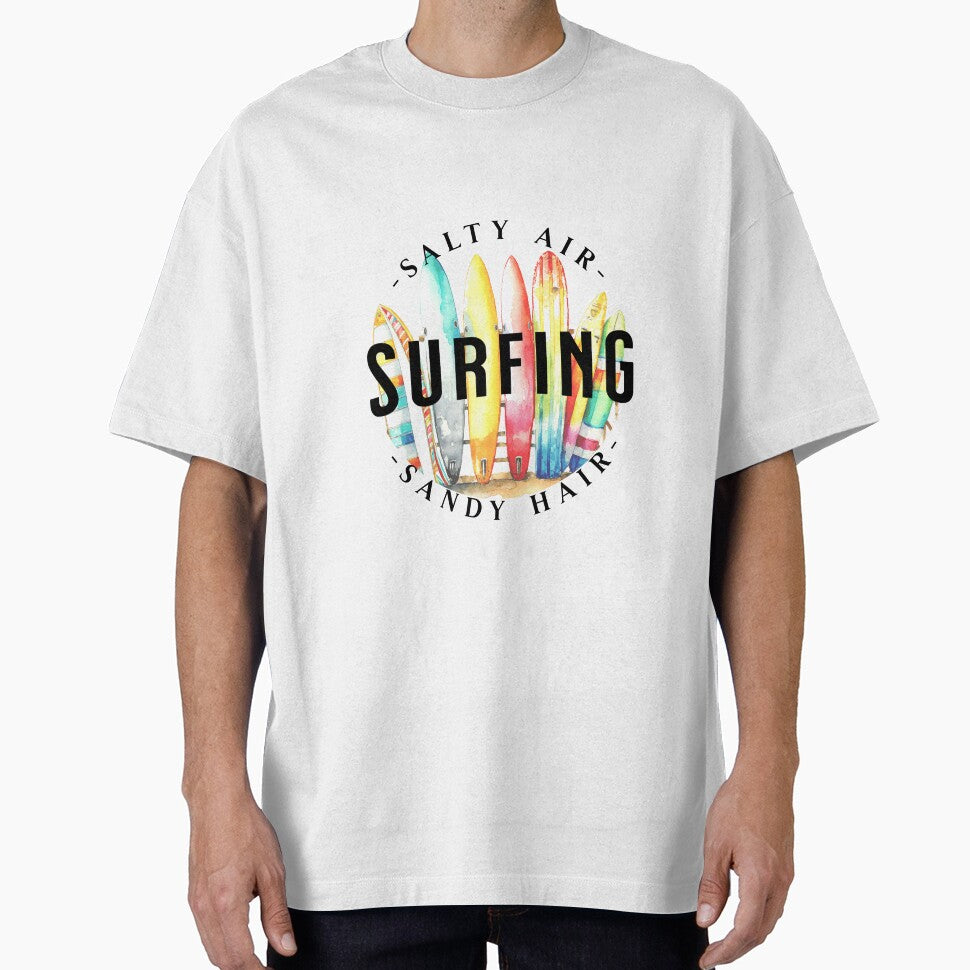 Salty Air Sandy Hair Wave Surfing by BlueCoastPOD - Adult & Kids T-Shirts, Sweatshirts & Hoodies apparel design preview 1