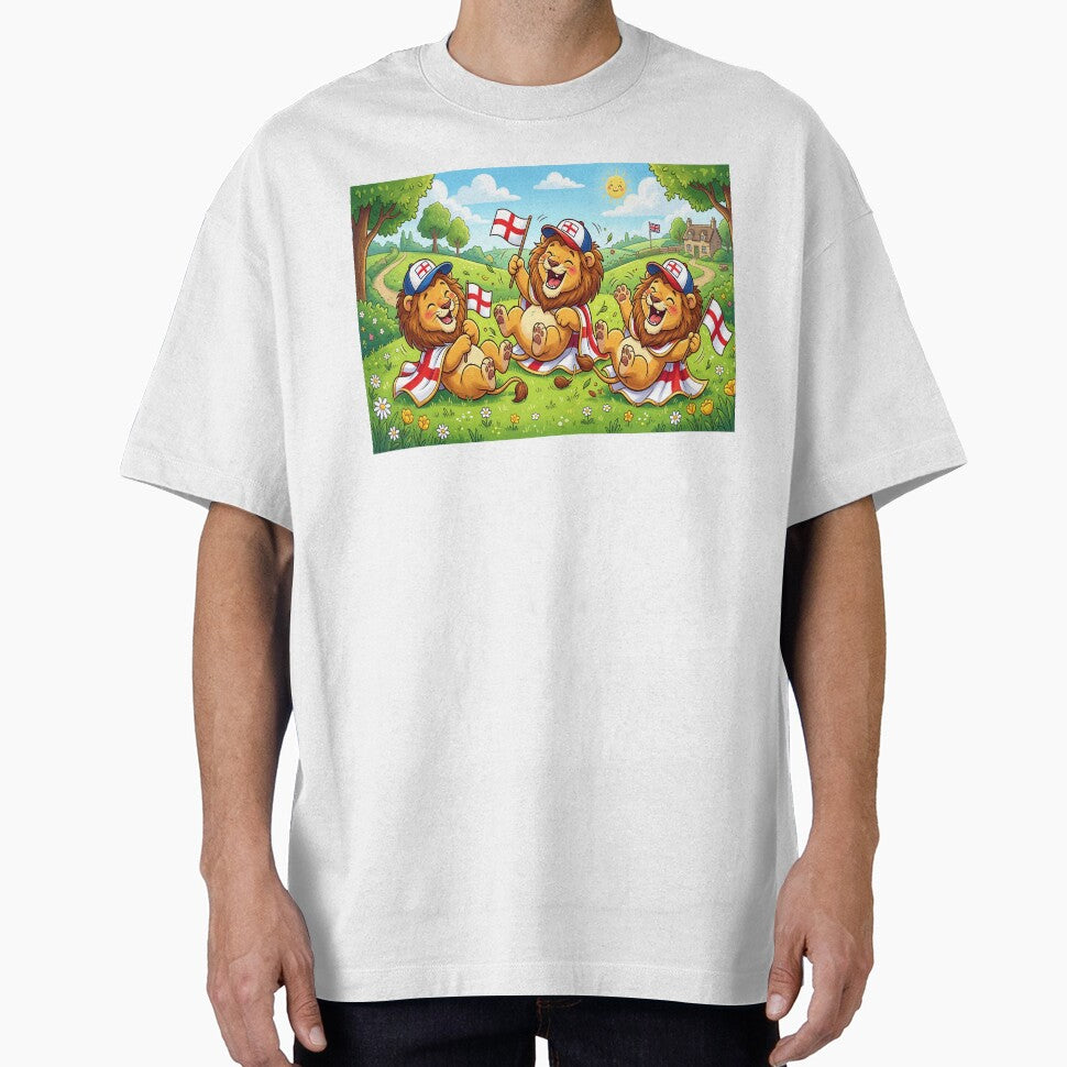 3 Lions England Football Team Supporters Having fun - Adult & Kids T-Shirts, Sweatshirts & Hoodies apparel design preview 1