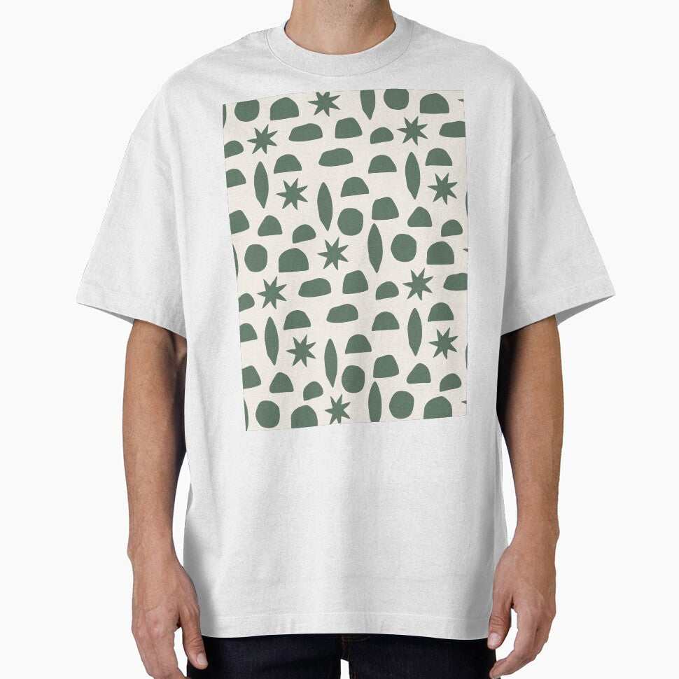 EARTHY BOHO HENRI MATISSE MILITARY GREEN ON CREAM by - Adult & Kids T-Shirts, Sweatshirts & Hoodies apparel design preview 1