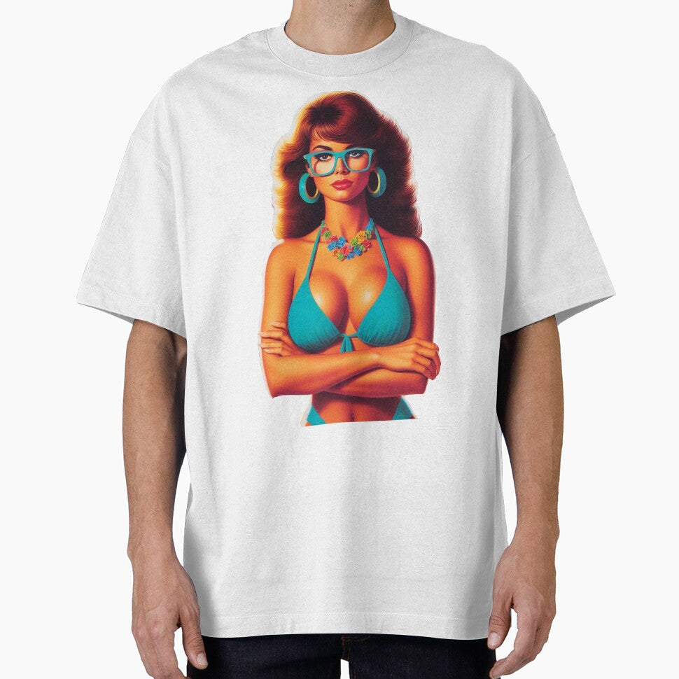 Retro Geek Hot Girl by PulpVintage - Adult & Kids T-Shirts, Sweatshirts & Hoodies apparel design preview 1