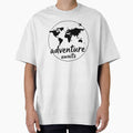 Adventure Awaits Travel World Map Airplane Design by - Adult & Kids T-Shirts, Sweatshirts & Hoodies apparel design preview 1