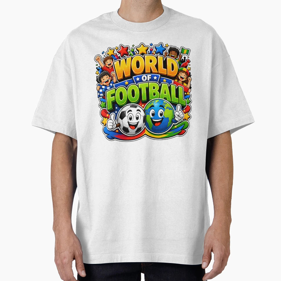 World Football Cartoon Soccer Ball T-Shirt - Novelty Apparel Men Women - T-Shirt, Sweatshirt, Hoodie
