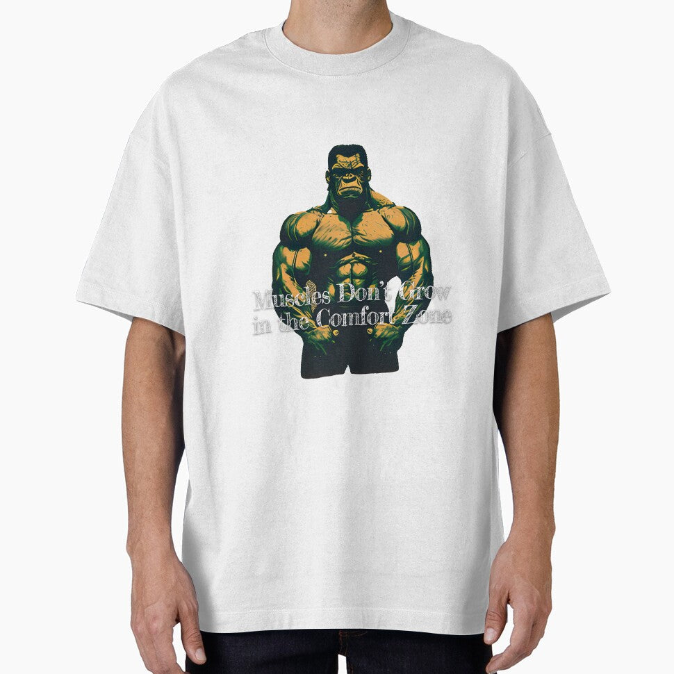 Muscles Don't Grow in the Comfort Zone_Bodybuilding - Adult & Kids T-Shirts, Sweatshirts & Hoodies apparel design preview 1