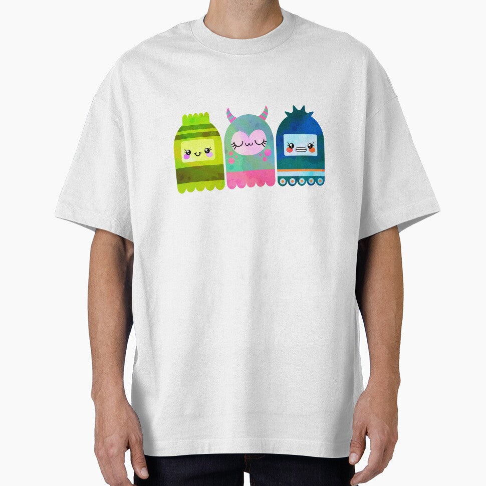 Cute Multicolor Kawaii Dolls by CreativeCranium - Adult & Kids T-Shirts, Sweatshirts & Hoodies apparel design preview 1