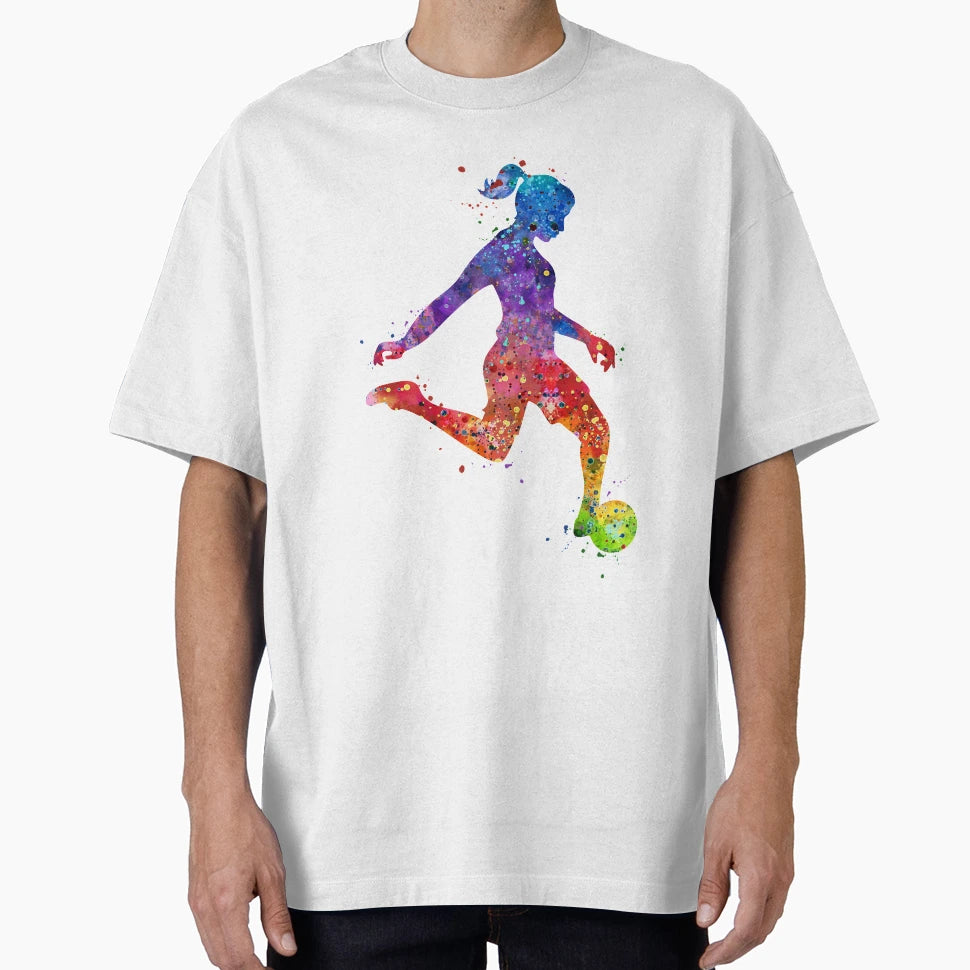 Soccer Player Colorful Watercolor Sports T-Shirt - Trendy Graphic Unisex - T-Shirt, Sweatshirt, Hoodie