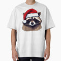 Adorable Christmas Raccoon donning a Santa Claus hat - Adult & Kids T-Shirts, Sweatshirts & Hoodies apparel design preview 1