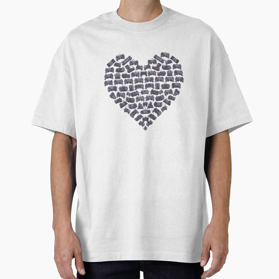 Gamer Controller Heart Retro Gaming Love by Katzpy - Adult & Kids T-Shirts, Sweatshirts & Hoodies apparel design preview 1