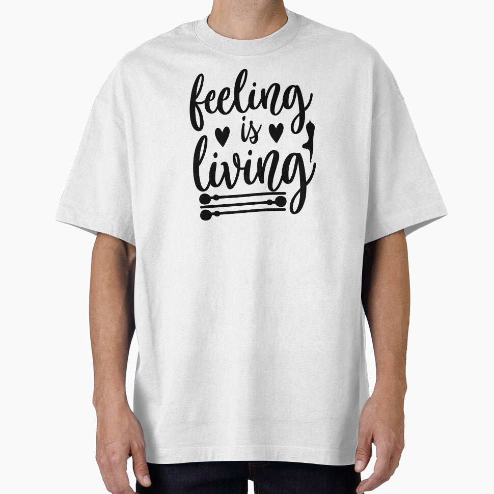 Yoga Quote Feeling Is Living Motivational Saying by - Adult & Kids T-Shirts, Sweatshirts & Hoodies apparel design preview 1