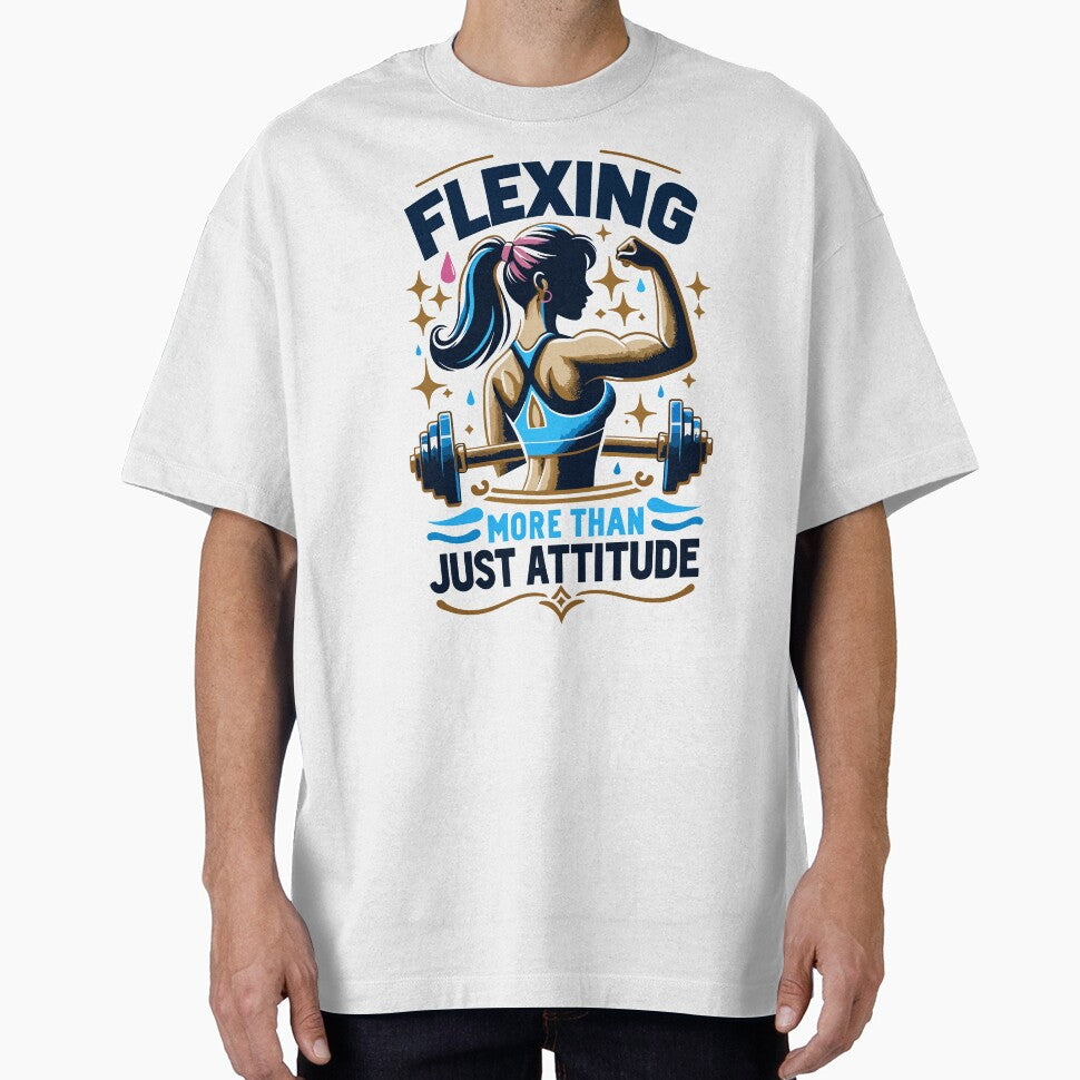 Felxing More Than Just Attitude Female Fitness by - Adult & Kids T-Shirts, Sweatshirts & Hoodies apparel design preview 1