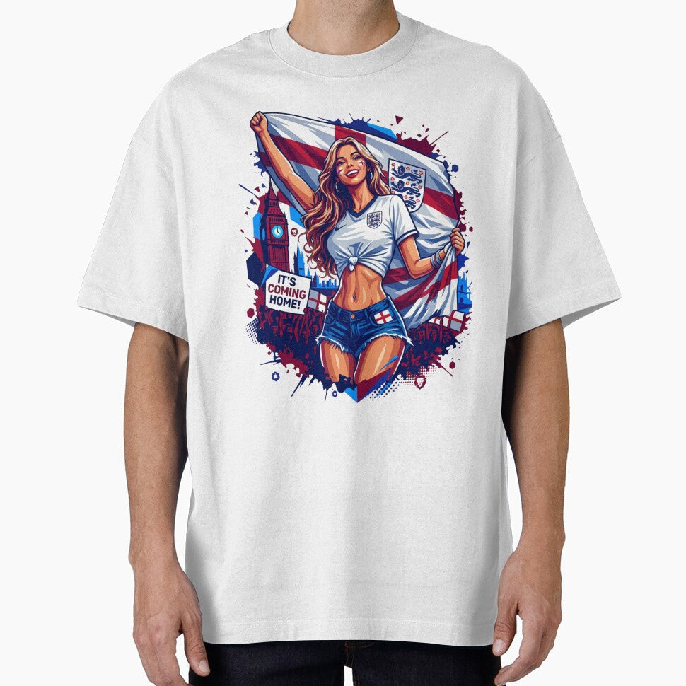 English Football Fan Girl Sticker by Retro Arabica - Adult & Kids T-Shirts, Sweatshirts & Hoodies apparel design preview 1