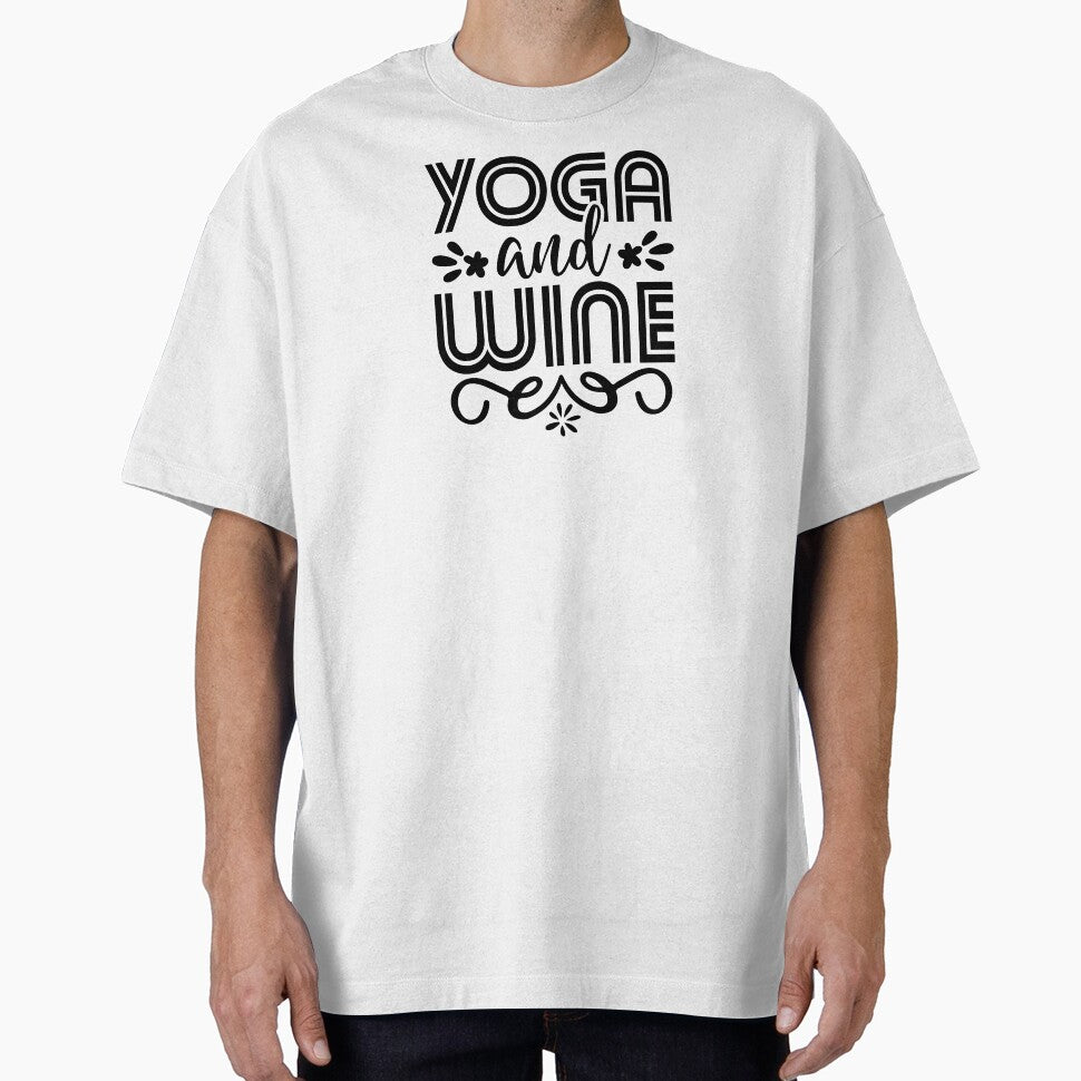 Yoga Quote and Wine Motivational Saying by SoccaTamam - Adult & Kids T-Shirts, Sweatshirts & Hoodies apparel design preview 1