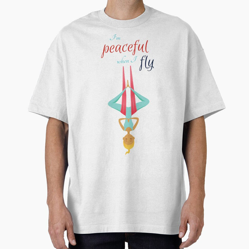 I'm peaceful when I fly, Antigravity Yoga print by - Adult & Kids T-Shirts, Sweatshirts & Hoodies apparel design preview 1