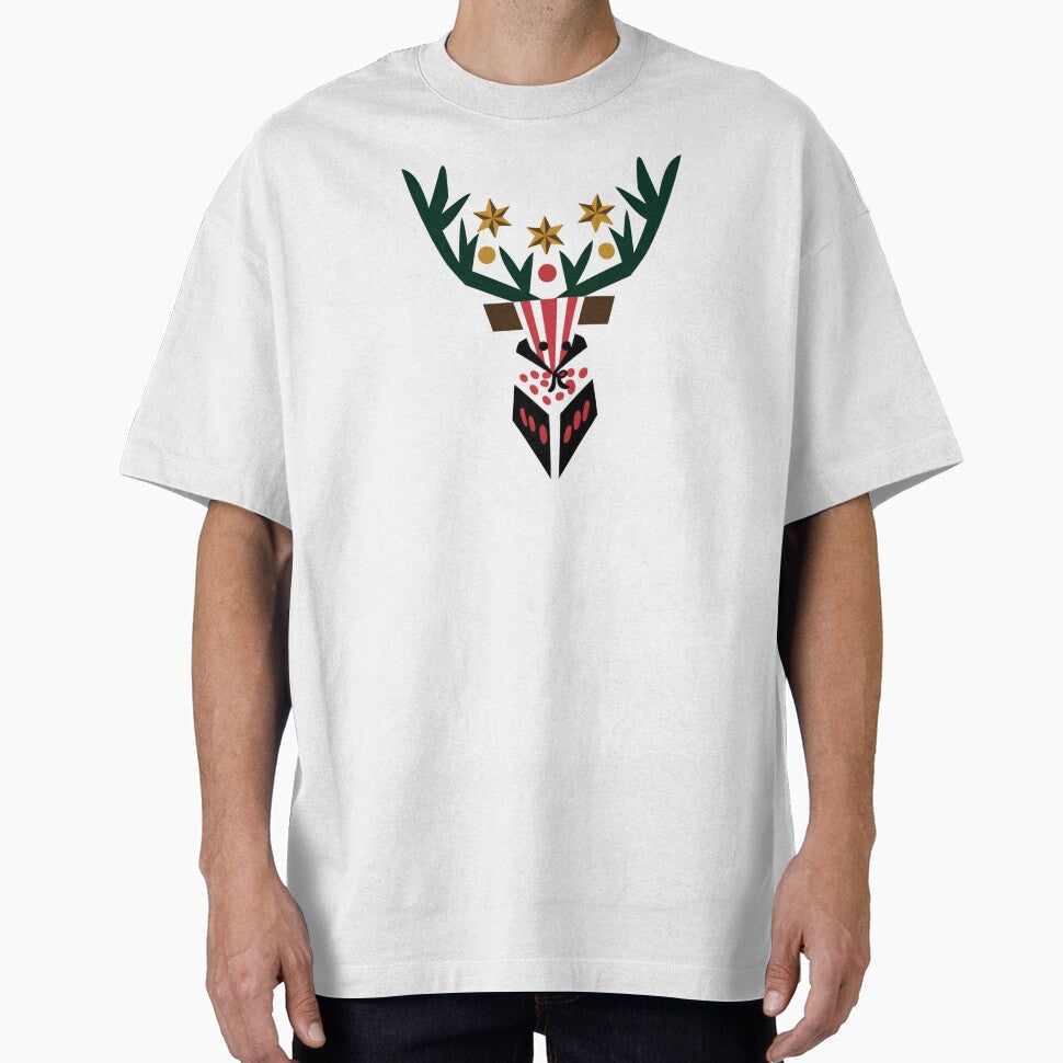Modern Geometric Reindeer Minimalist Holiday Wildlife - Adult & Kids T-Shirts, Sweatshirts & Hoodies apparel design preview 1