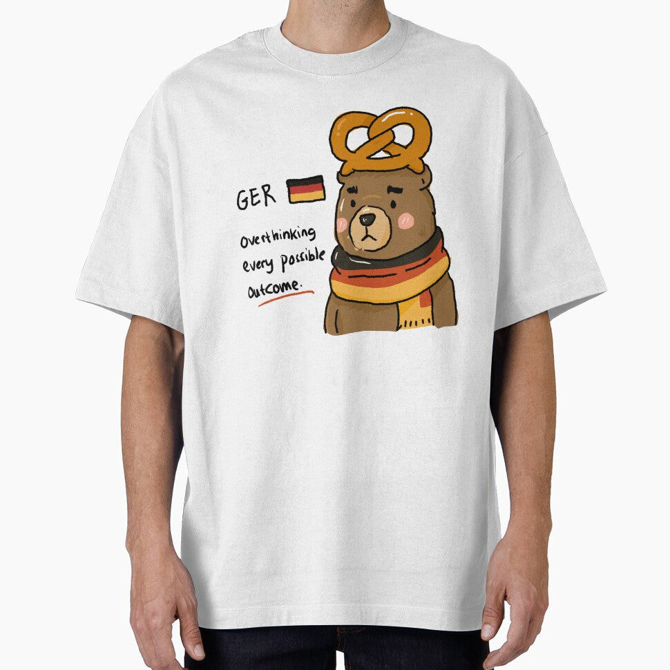 Awkward Animal Hat Club Germany's Overthinking Bear - Adult & Kids T-Shirts, Sweatshirts & Hoodies apparel design preview 1