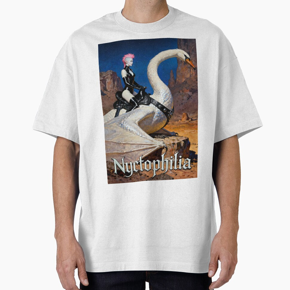 Dark elf on a swan dragon by alvarlunafae - Adult & Kids T-Shirts, Sweatshirts & Hoodies apparel design preview 1