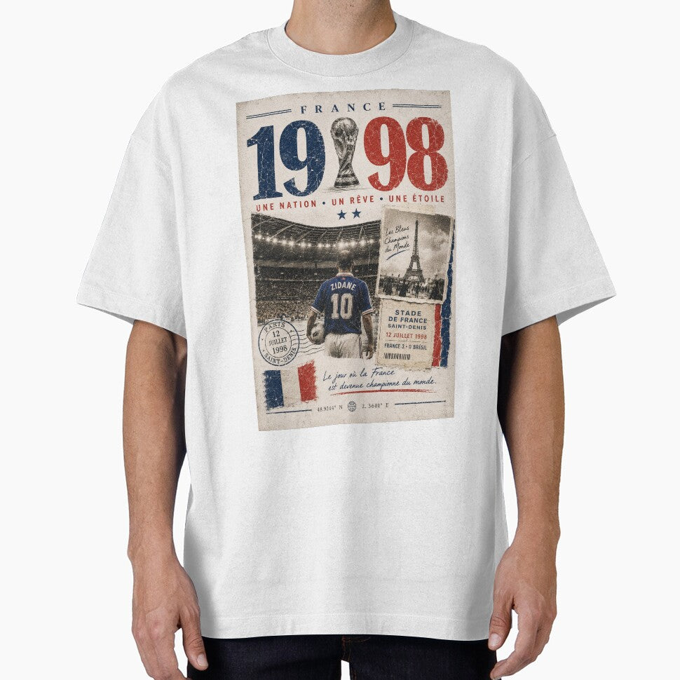 France 1998 World Champions Vintage Tribute by - Adult & Kids T-Shirts, Sweatshirts & Hoodies apparel design preview 1