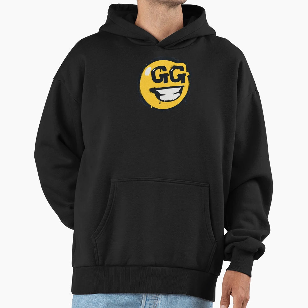 Gg Smiley Face Graffiti Hoodie - Minimalist Print for Adults - T-Shirt, Sweatshirt, Hoodie