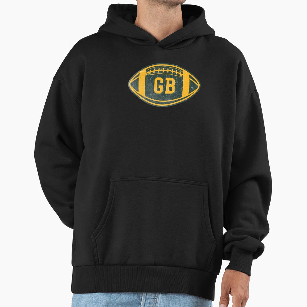 Green Bay Throwback Football Hoodie - Minimalist Print Unisex - T-Shirt, Sweatshirt, Hoodie