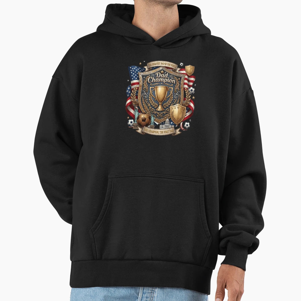 Dad Champion Soccer Fathers Day Gift T-Shirt - Trendy Graphic for Adults - T-Shirt, Sweatshirt, Hoodie