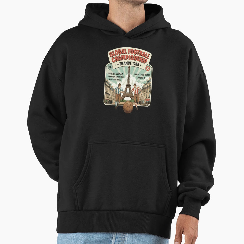 Global Football Championship France 1938 Hoodie - Graphic Print for Adults - T-Shirt, Sweatshirt, Hoodie