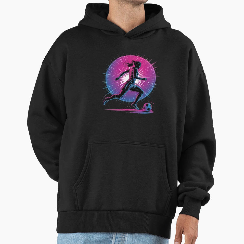 Soccer Player Sprinting Ball Motion Hoodie - Novelty Apparel Unisex - T-Shirt, Sweatshirt, Hoodie