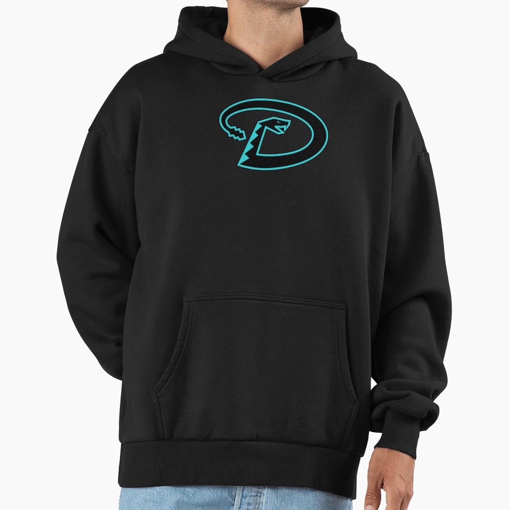 Black And Teal D Snake Hoodie - Graphic Print Unisex - T-Shirt, Sweatshirt, Hoodie