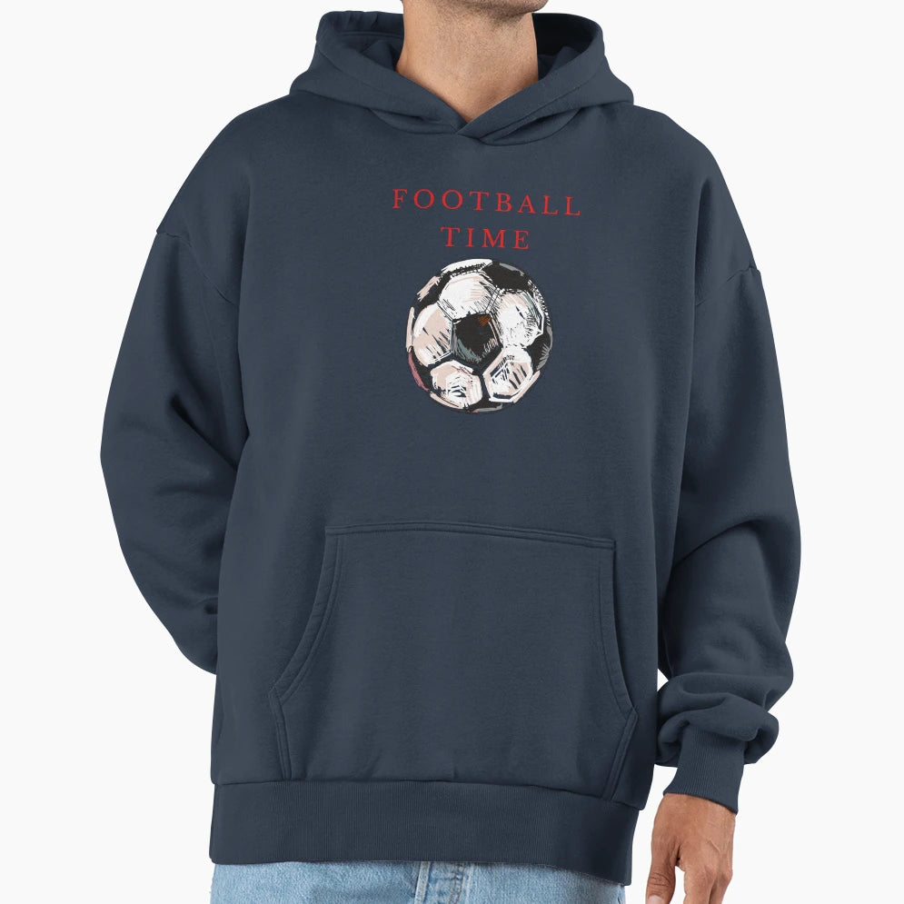Football Time Sketch Soccer Ball Hoodie - Minimalist Print for Adults - T-Shirt, Sweatshirt, Hoodie