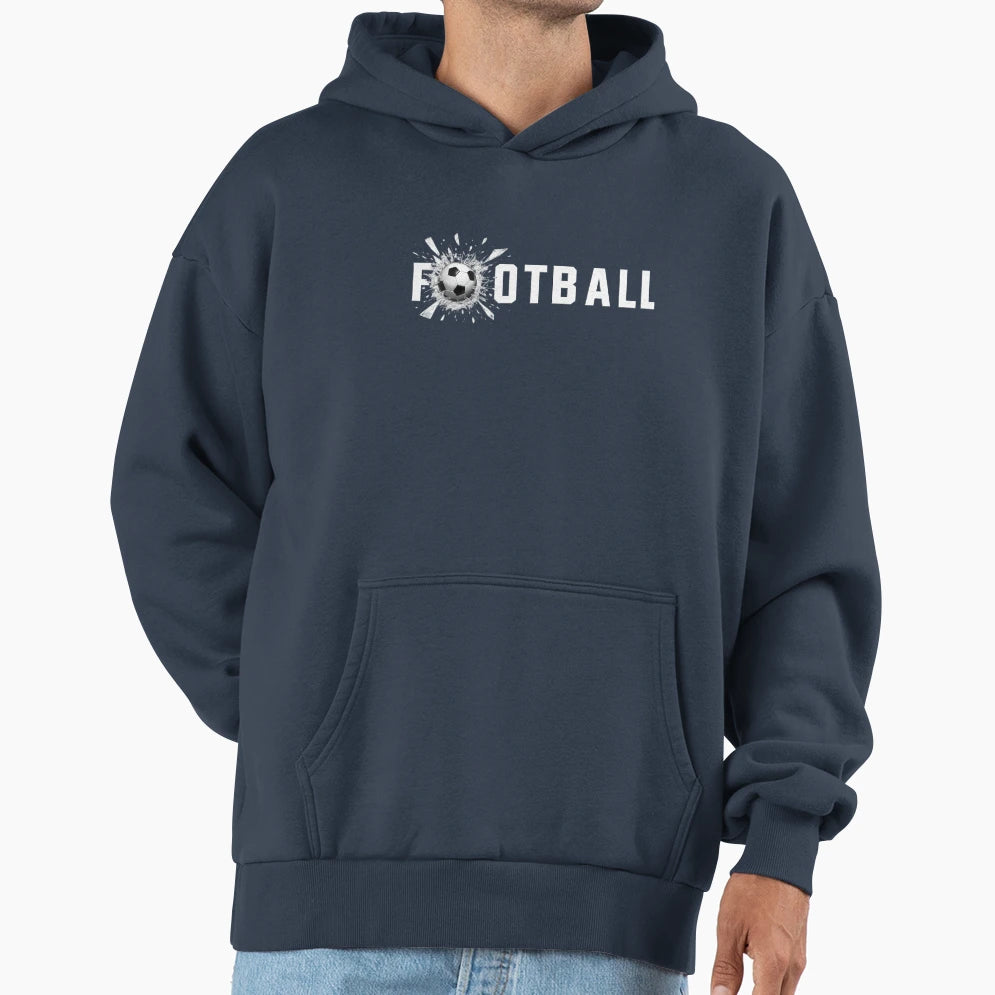 Football Glass Impact Soccer Ball Hoodie - Unique Graphic for Adults - T-Shirt, Sweatshirt, Hoodie