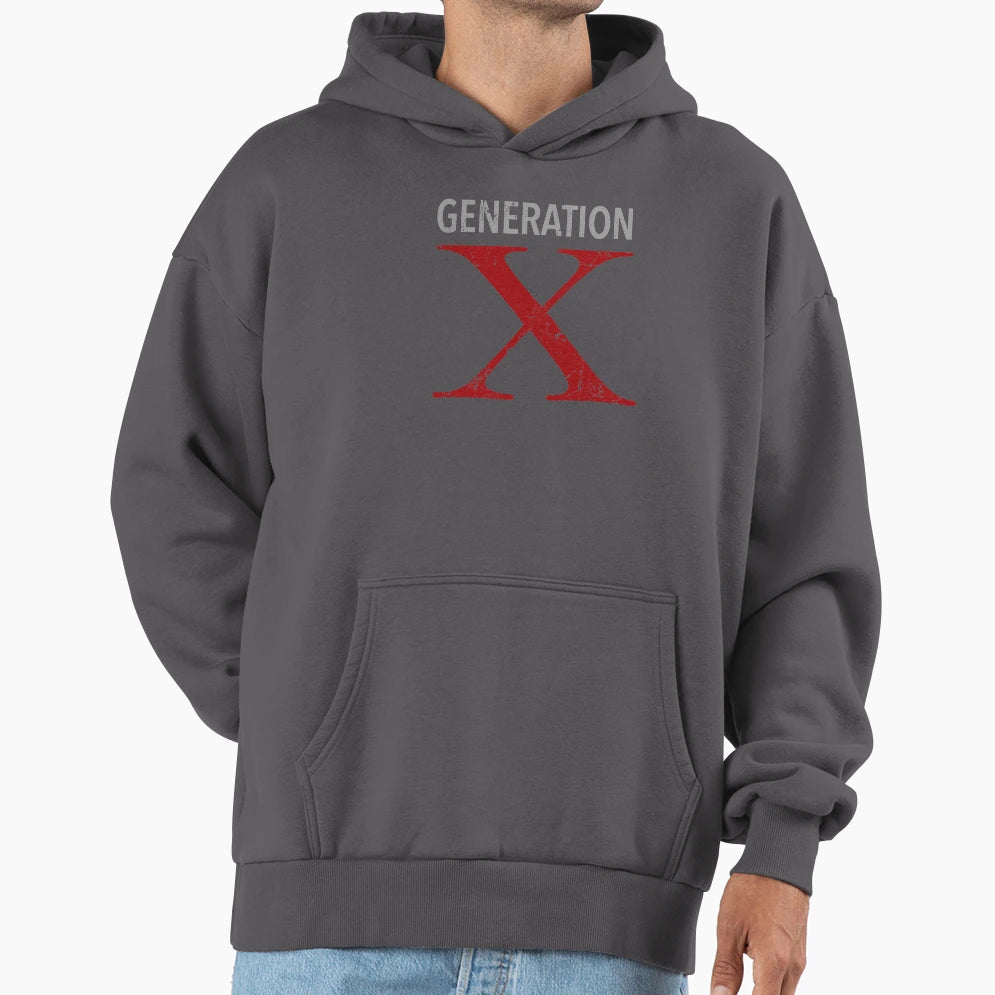 Generation X Distressed Hoodie - Trendy Graphic Men Women - T-Shirt, Sweatshirt, Hoodie