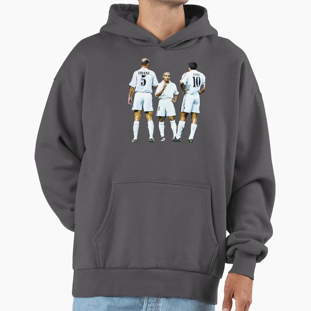 Zinedine Zidane Roberto Carlos Luis Figo Hoodie - Streetwear Style Unisex - T-Shirt, Sweatshirt, Hoodie