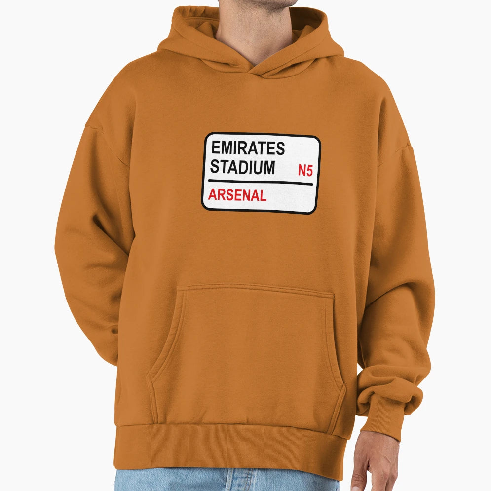 Emirates Stadium Football Sign Hoodie - Custom Art Print for Adults - T-Shirt, Sweatshirt, Hoodie