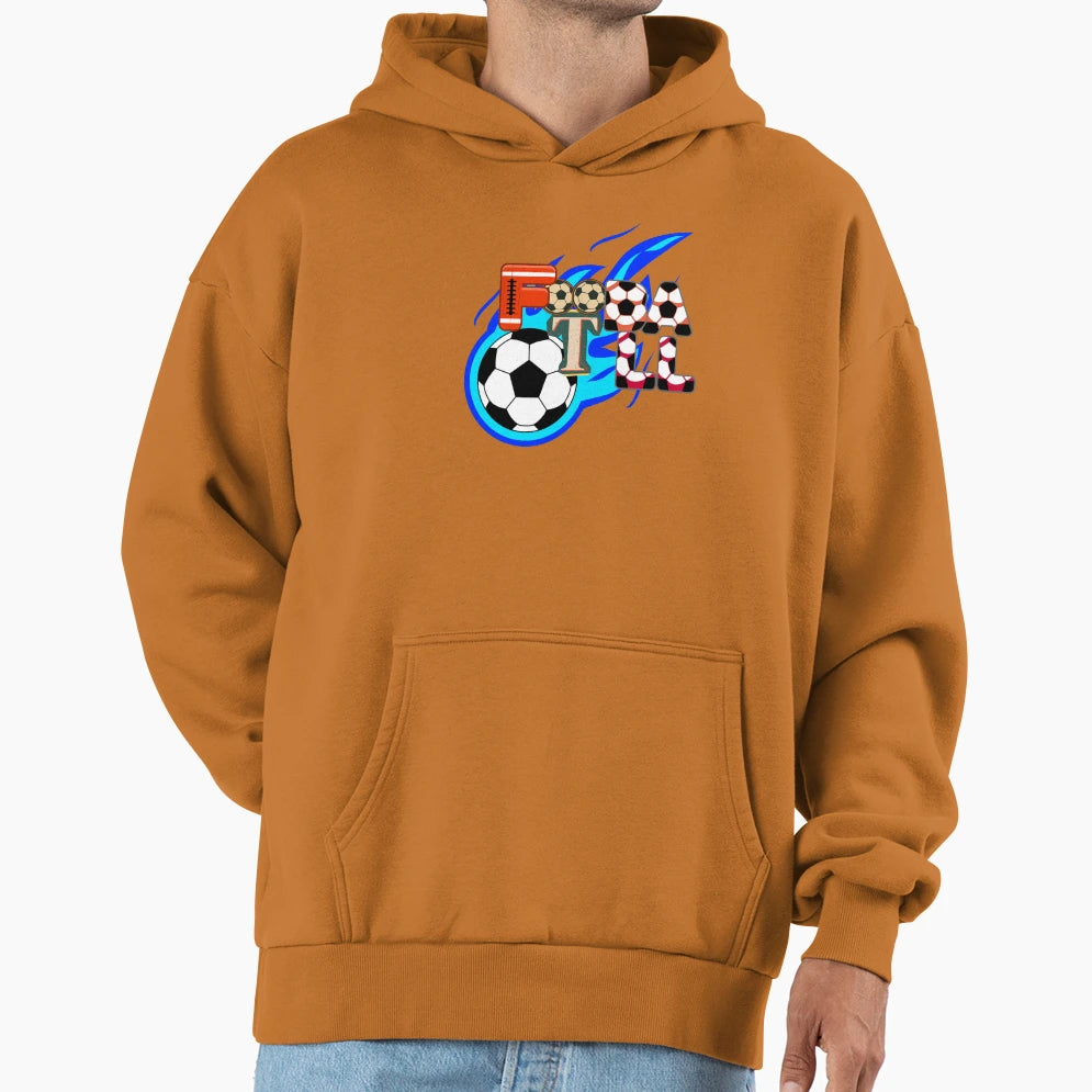Football Typography Art Soccer Hoodie - Casual Everyday Wear for Adults - T-Shirt, Sweatshirt, Hoodie