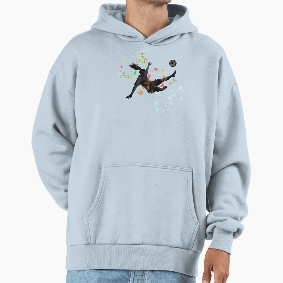 Strike Football Soccer Four Seasons Hoodie - Minimalist Print for Adults - T-Shirt, Sweatshirt, Hoodie