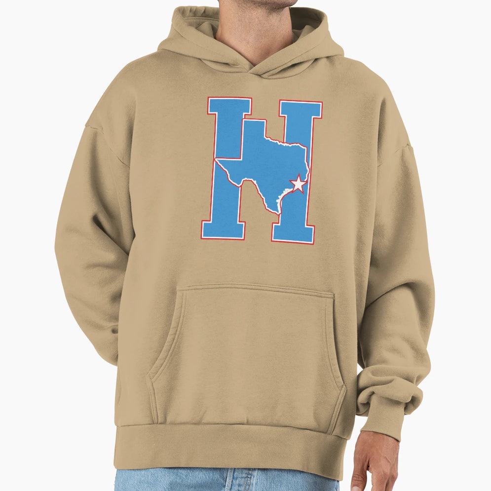 Houston Texas H Town Throwback Hoodie - Novelty Apparel Men Women - T-Shirt, Sweatshirt, Hoodie