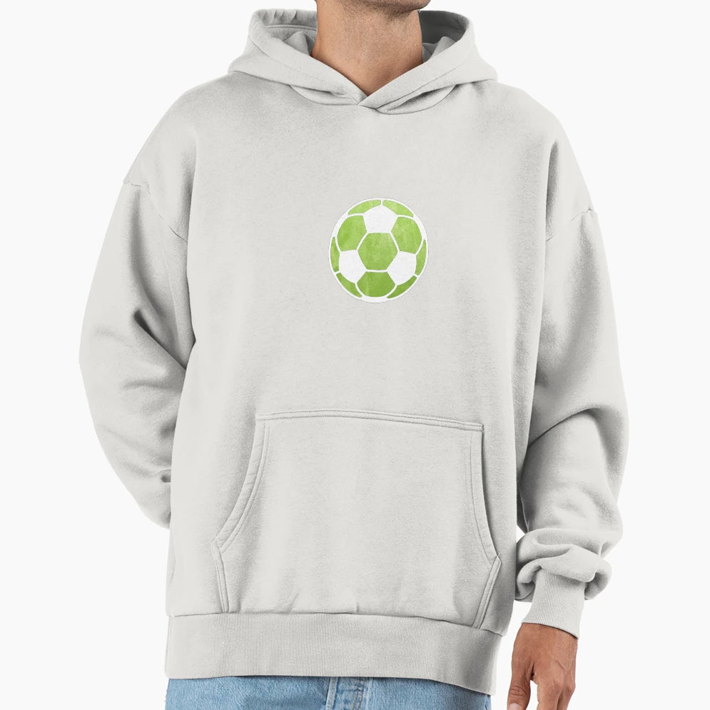 Soccer Ball Green Hoodie - Minimalist Print Men Women - T-Shirt, Sweatshirt, Hoodie