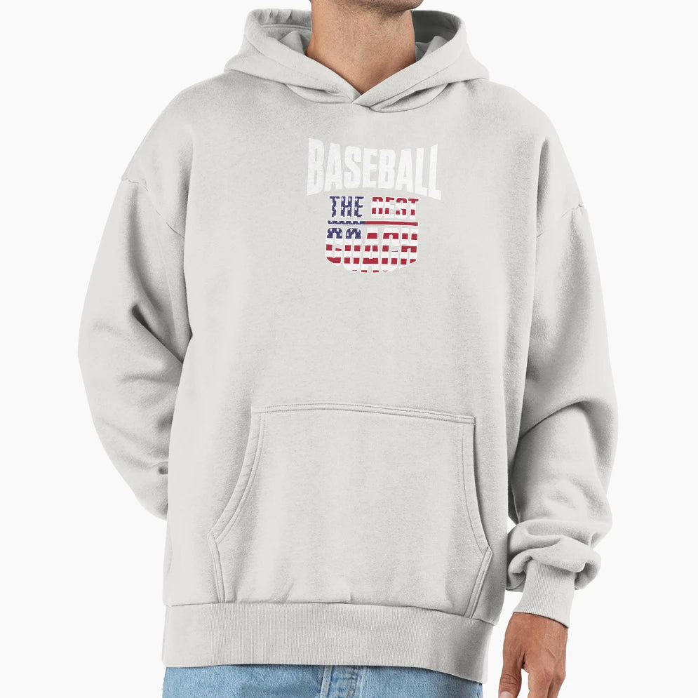 Baseball Best Coach Hoodie - Minimalist Print Men Women - T-Shirt, Sweatshirt, Hoodie